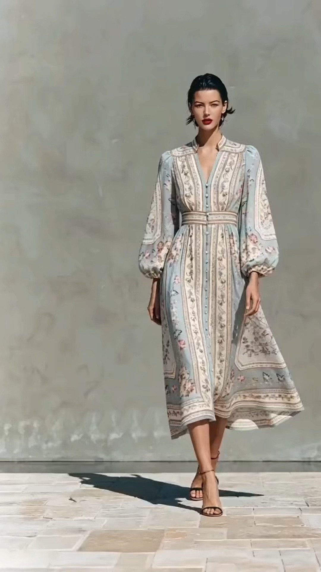 Soft light blue linen midi dress with intricate vintage floral prints, exuding romantic, timeless bohemian elegance.

#LTKootd #LTKOver40 #LTKWedding