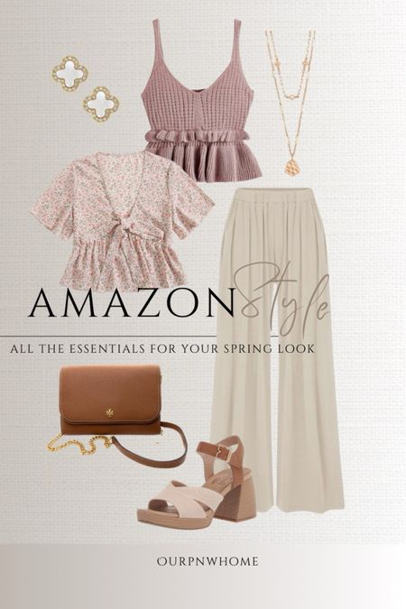 Amazon fashion picks for spring! 

Peplum tops, spring blouses, knit tank top, spring fashion, spring outfit inspiration, floral top, leather handbag, crossbody bag, brown purse, Mother’s Day outfit, stud earrings, rose gold necklace, layered necklaces, platform sandals, high heeled sandals, pink shirt, summer fashion, brunch outfit, date night outfit, neutral pants, tan trousers

#LTKstyletip #LTKitbag #LTKworkwear