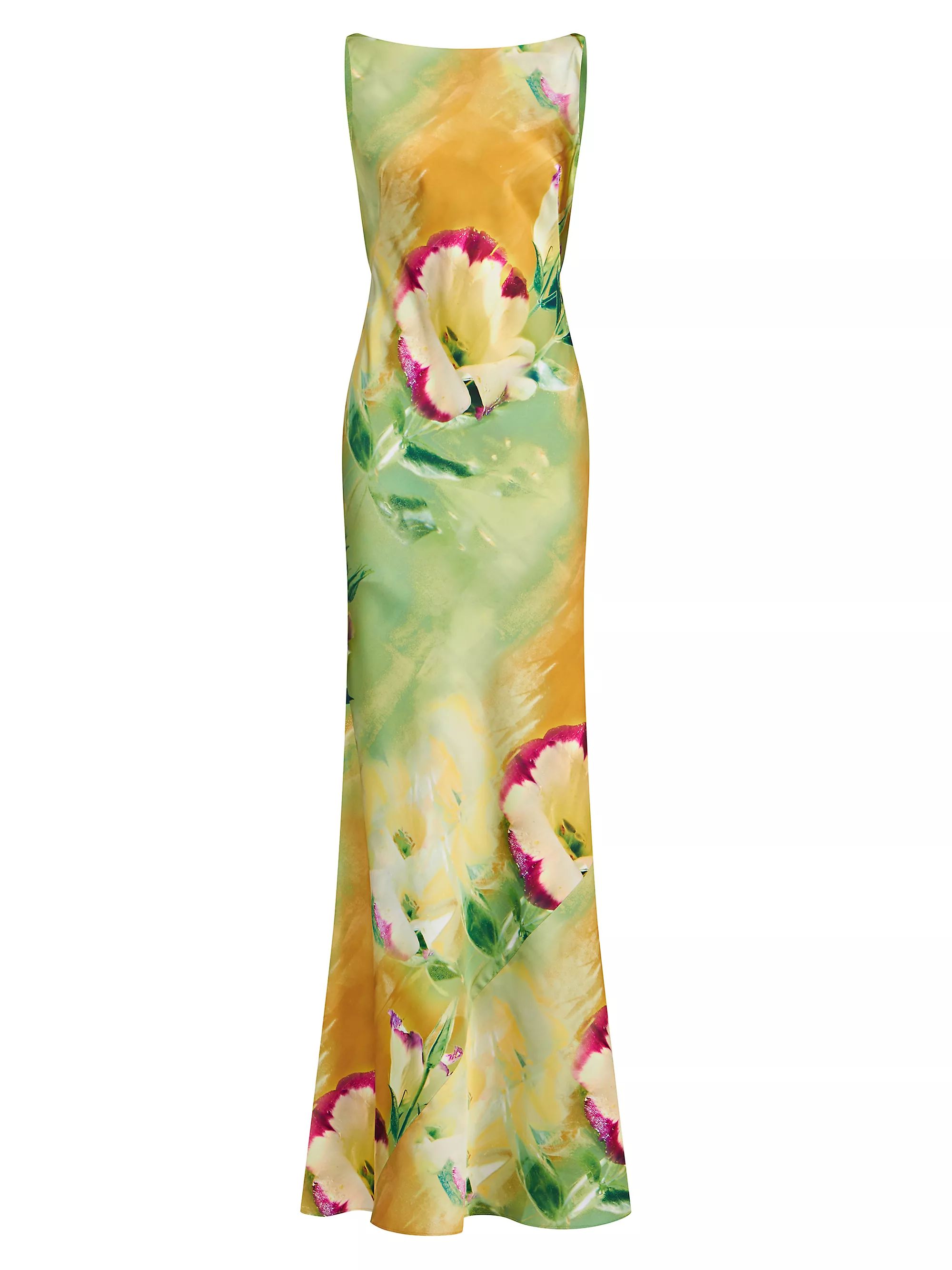 Shop Kay Unger Pippa Floral Satin Gown | Saks Fifth Avenue | Saks Fifth Avenue