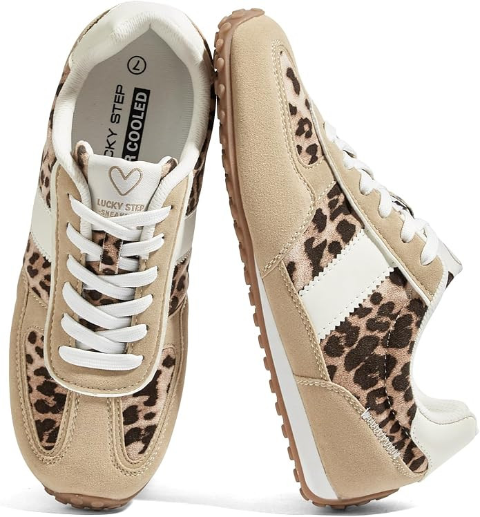 LUCKY STEP Women's Retro Fashion Sneakers Thin Sole Walking Shoes | Amazon (US)