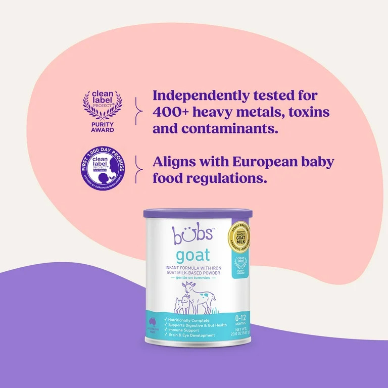 Bubs Easy Digest Goat Milk Infant Formula Powder (Babies 0-12 Months) - 20oz | Walmart (US)