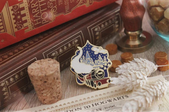 ENAMEL PIN  Magic Train  Hard Enamel Pin 35mm Gold Plated - Etsy France | Etsy (FR)