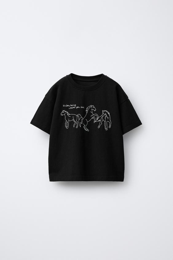 EMBROIDERED HORSES T-SHIRT | Zara US
