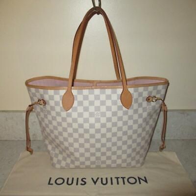 Louis Vuitton FRANCE Damier Azur Pink Rose Ballerine Neverfull MM Bag NO POUCH | eBay US