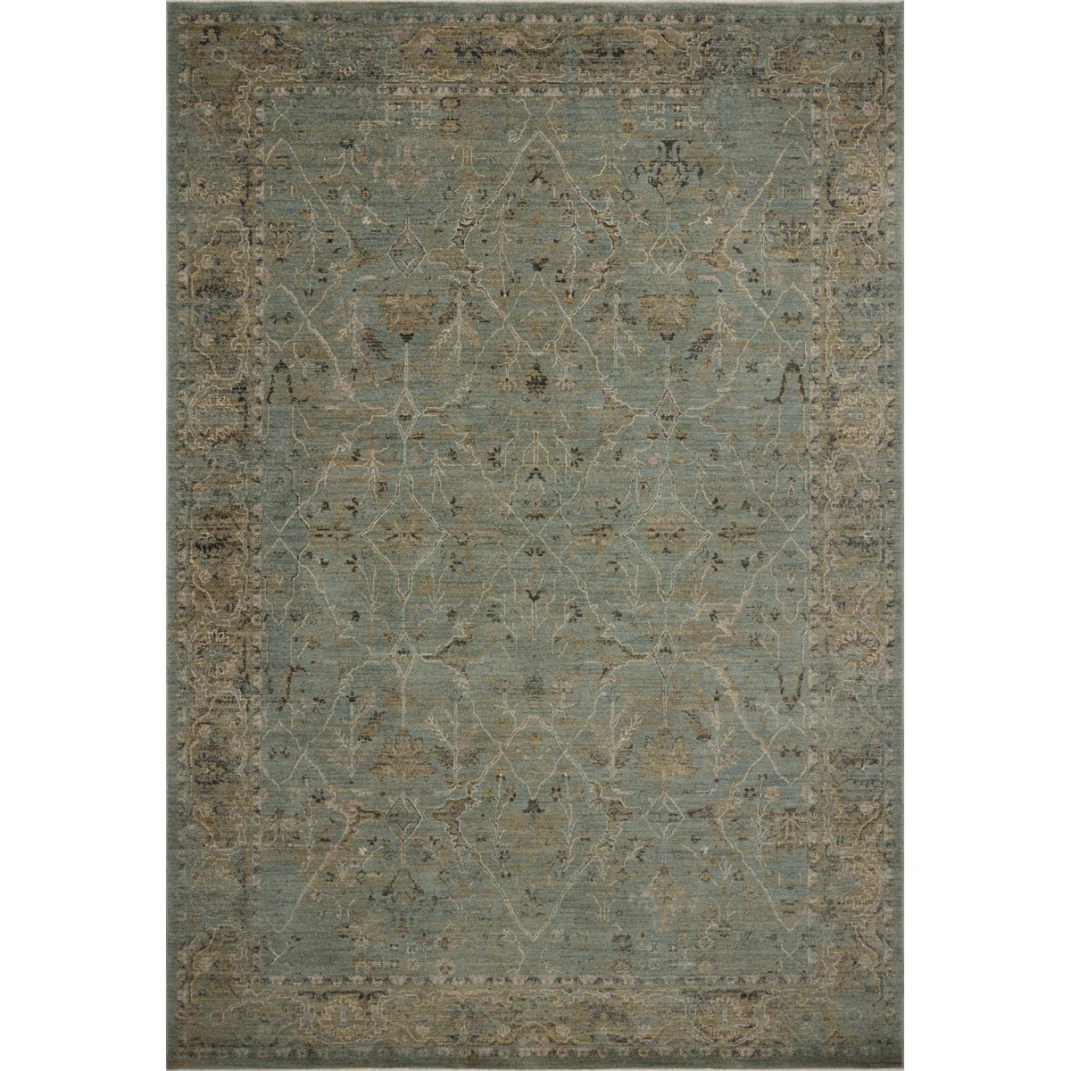 Loloi Rosalind Aqua / Olive Traditional Area Rug | Wayfair North America
