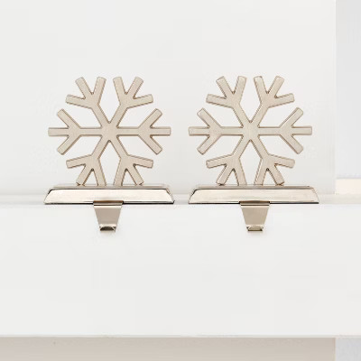 2pk Silver Metal Snowflake Christmas Stocking Holder - Wondershop™ | Target