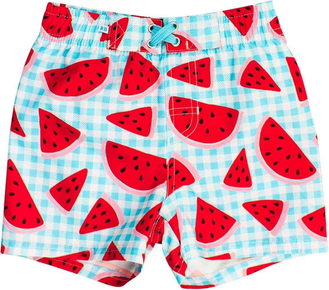 RUGGEDBUTTS Boys UPF50+ Sun Protection Gingham Swim Trunks | Amazon (US)