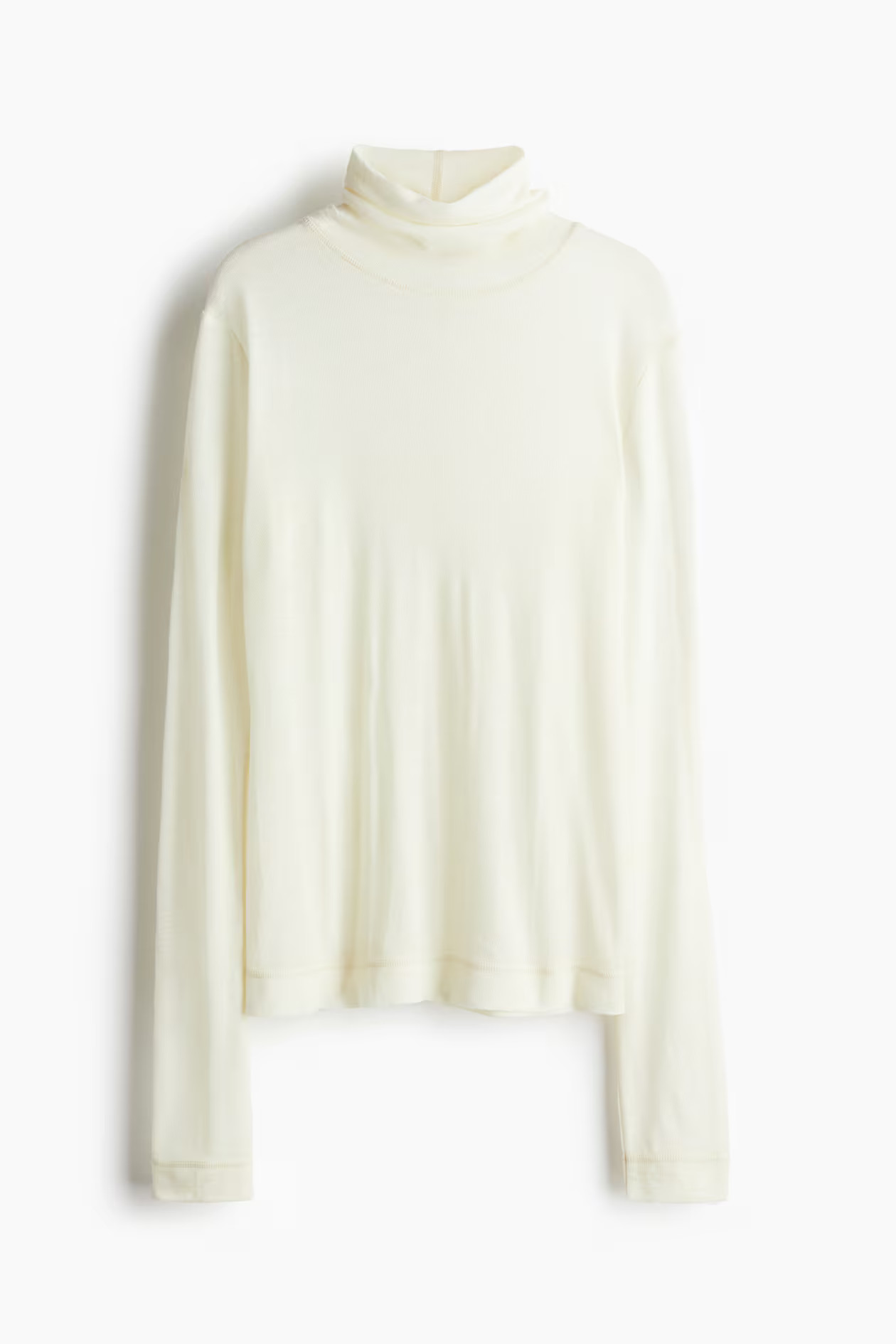 Top de lana con cuello alto - Crema - MUJER | H&M ES | H&M (FR, IT, ES, PT, BE)
