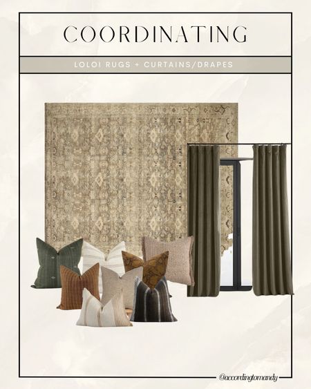 Rug, pillow and curtain combo 

Bedroom, living room, coordinating 

#LTKunder100 #LTKhome #LTKunder50