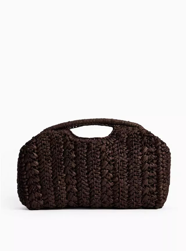 Brown Straw Weave Clutch Bag One Size | Tu Clothing