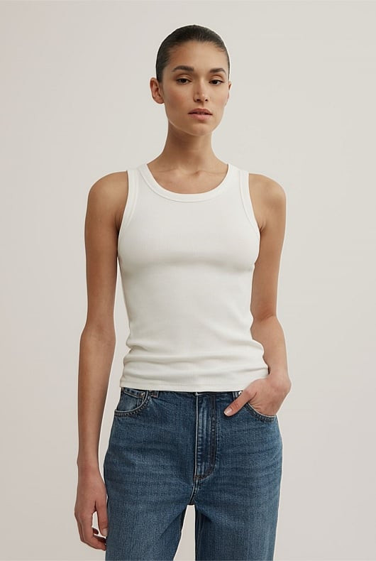 Seam Detail Rib Tank Top | Witchery (AU)