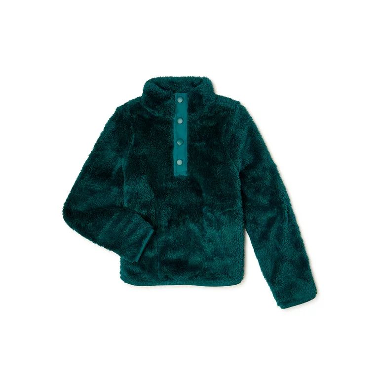 Wonder Nation Girls’ Faux Sherpa Pullover Jacket, Sizes 4-18 & Plus - Walmart.com | Walmart (US)