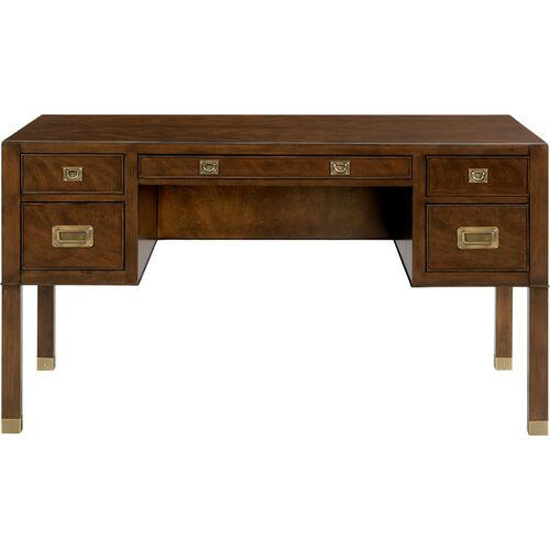 Cash Executive Desk, Walnut/Brass | One Kings Lane