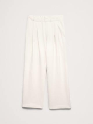 Crinkle Cotton-Wool Pleated Pull-On Pant | Banana Republic (US)
