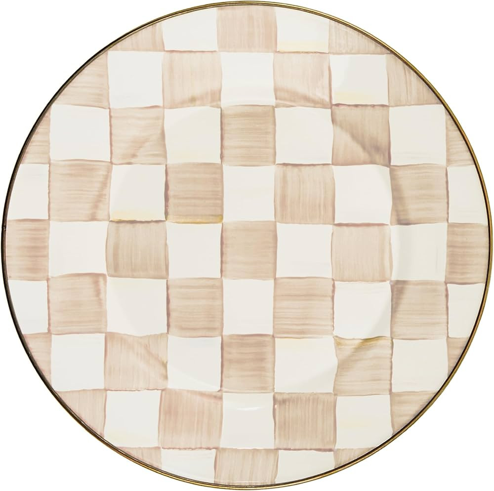 MACKENZIE-CHILDS Enamel Dinner Plate, Decorative Dinnerware Plate, 10 Inches, Brown-and-White Moc... | Amazon (US)