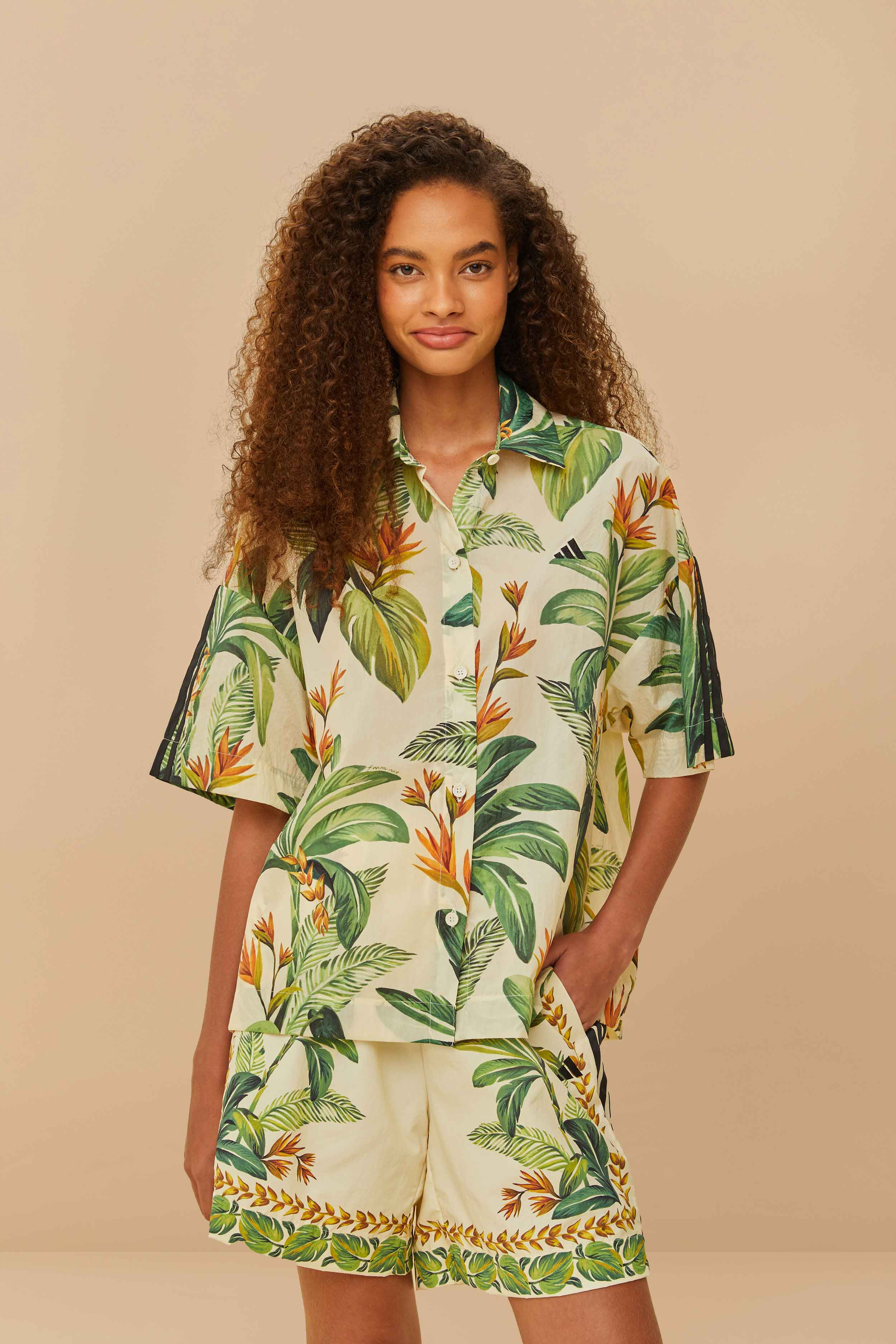 Adidas Tropical Breeze Cream White Shirt | FarmRio (US)