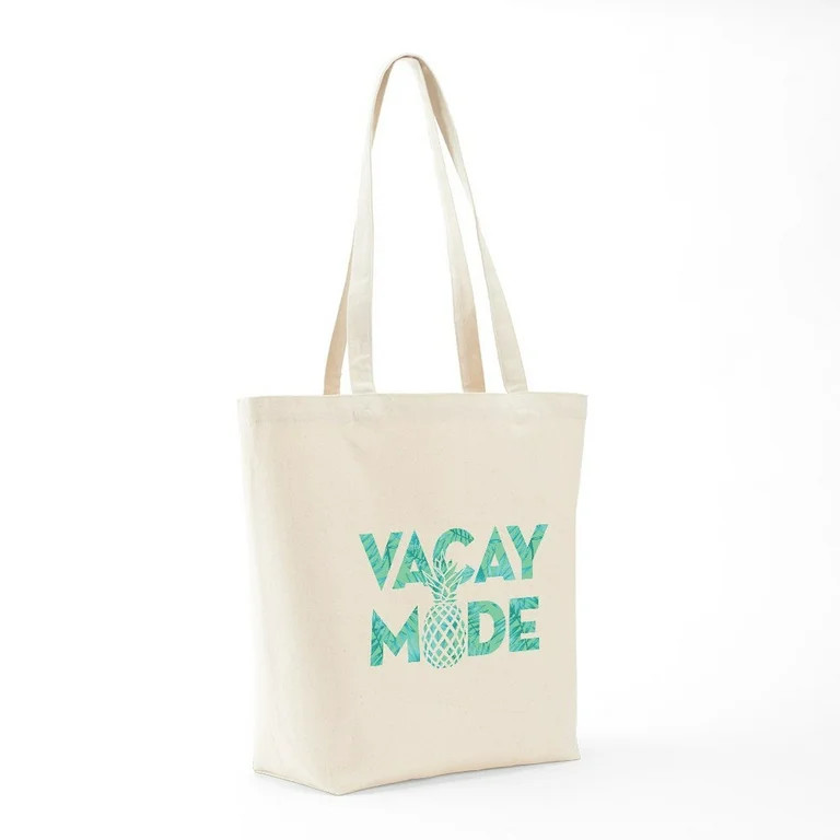 CafePress - Vacay Mode Print Tote Bag - Unisex Canvas Tote Bag, Beige, 1-Piece | Walmart (US)