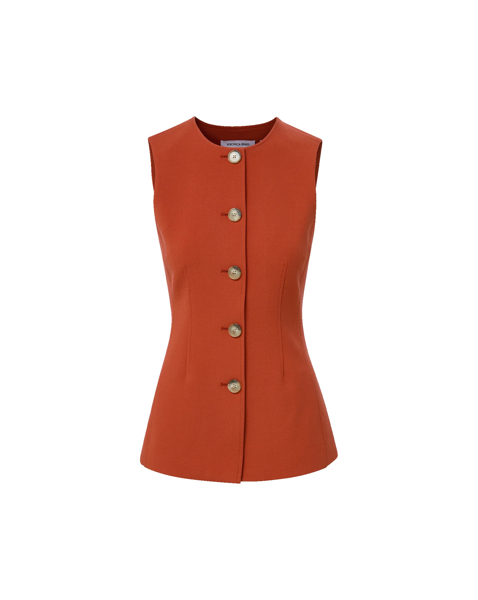 Jessup Tailored Sleeveless Vest in Carnelian Red | Veronica Beard | Veronica Beard