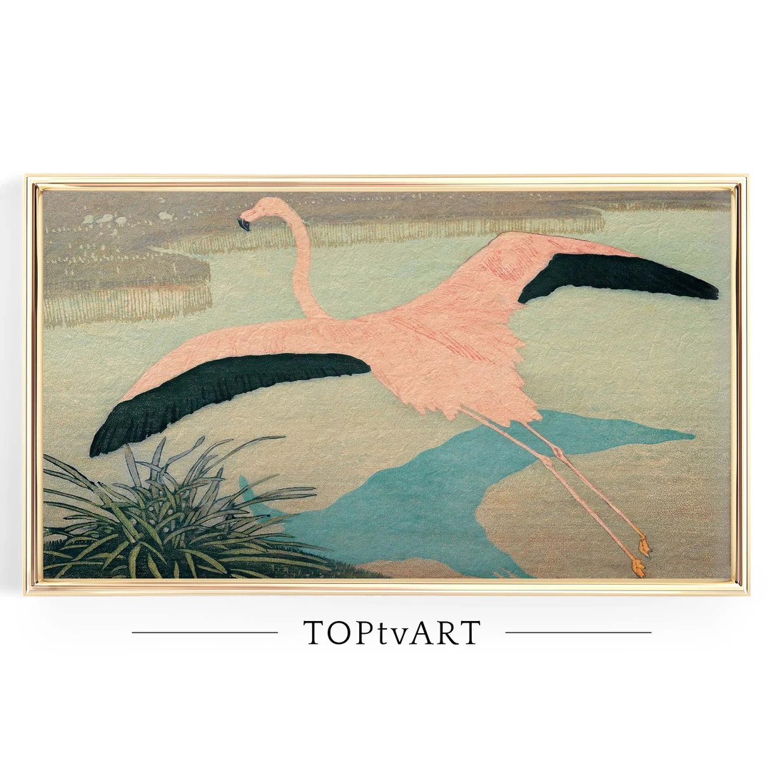 Samsung Frame TV Art Flamingo Painting, Frame TV Art Bird, Frame TV Art Colourful, Frame Tv Art C... | Etsy (US)