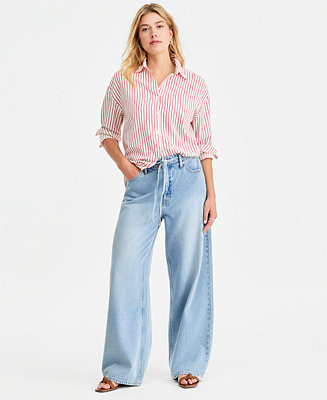 Women's High-Rise Wide-Leg Soft Denim Jeans, Regular & Short | Macy's