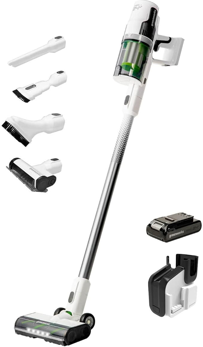 Greenworks 24V Brushless Cordless Stick Vacuum, Lightweight, Handheld, Pet, Anti-Allergen HEPA Fi... | Amazon (US)