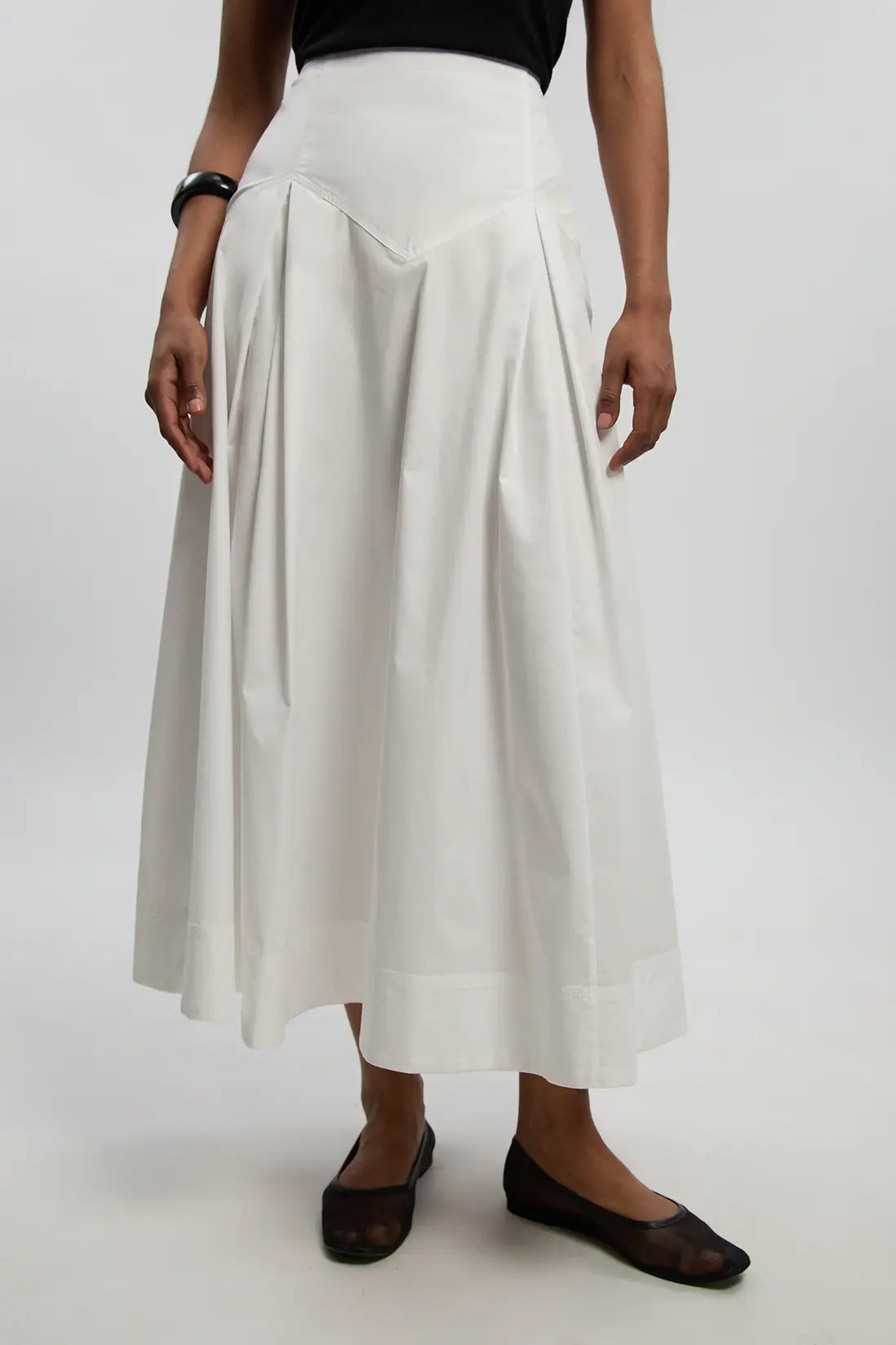 Cotton Woven Prom Skirt With Dropped Waist Detail | Karen Millen