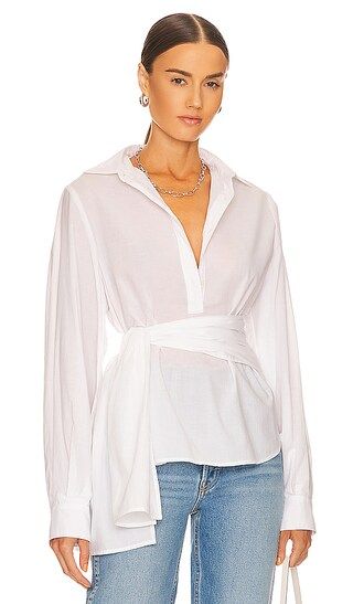 Leo Tie Top in White | Revolve Clothing (Global)