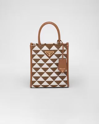 Prada Symbole embroidered fabric mini bag | Prada Spa US