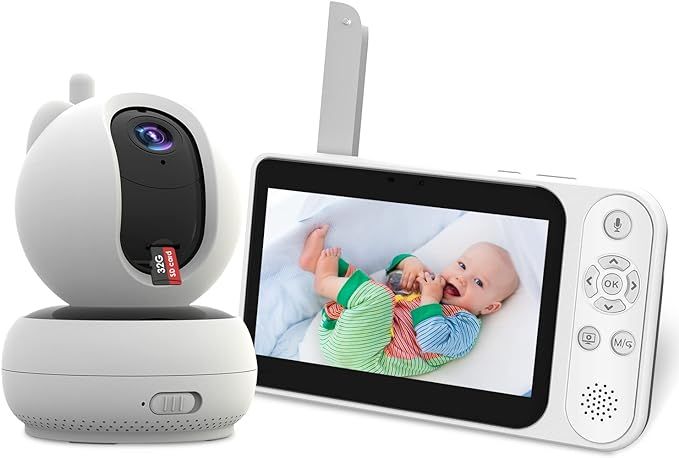 VIZOLINK Baby Monitor with PTZ Camera and Audio, 5 inch HD Battery Powered Video Baby Monitor, Su... | Amazon (US)