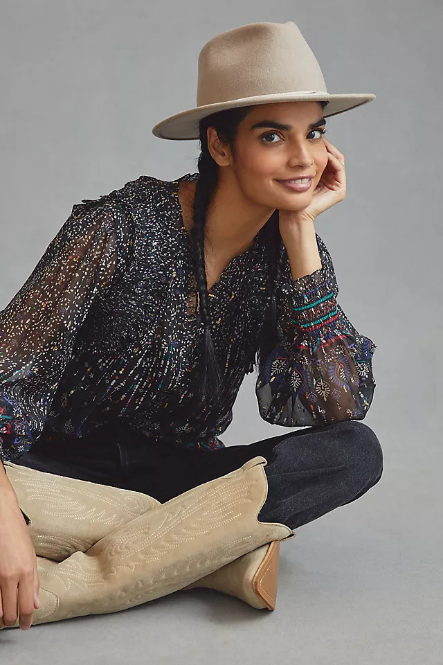 Forever That Girl Sheer Ruffled Blouse | Anthropologie (US)