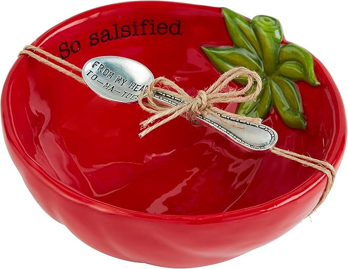 Mud Pie Fiesta Dip Bowl Set, Tomato, 5" X 6" | Spoon 3 1/2" | Amazon (US)