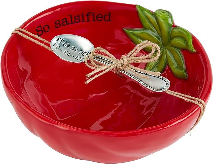 Mud Pie Fiesta Dip Bowl Set, Tomato, 5" X 6" | Spoon 3 1/2" | Amazon (US)
