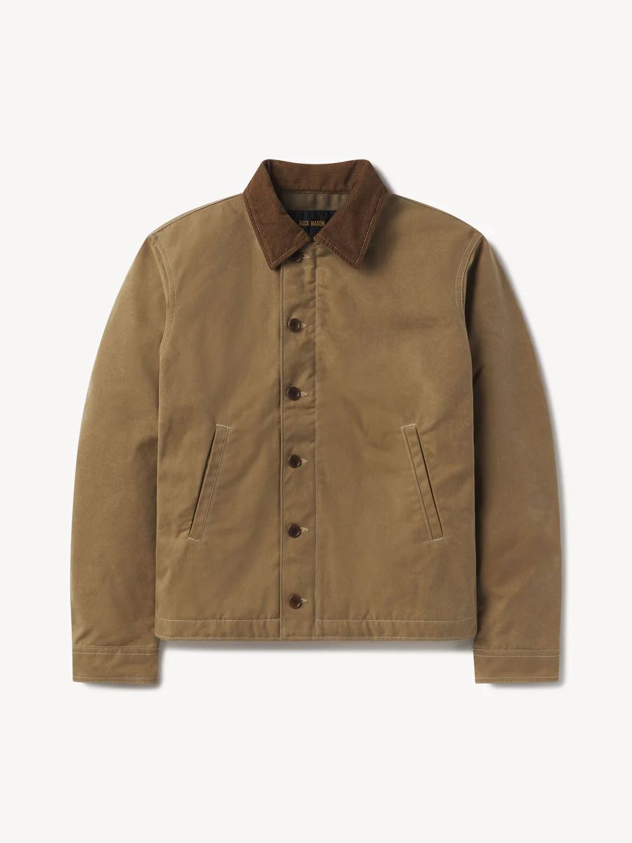 Golden Khaki Dry Waxed Canvas N1 Deck Jacket | Buck Mason