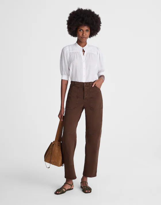 The Darted Barrel-Leg Utility Pant | Madewell