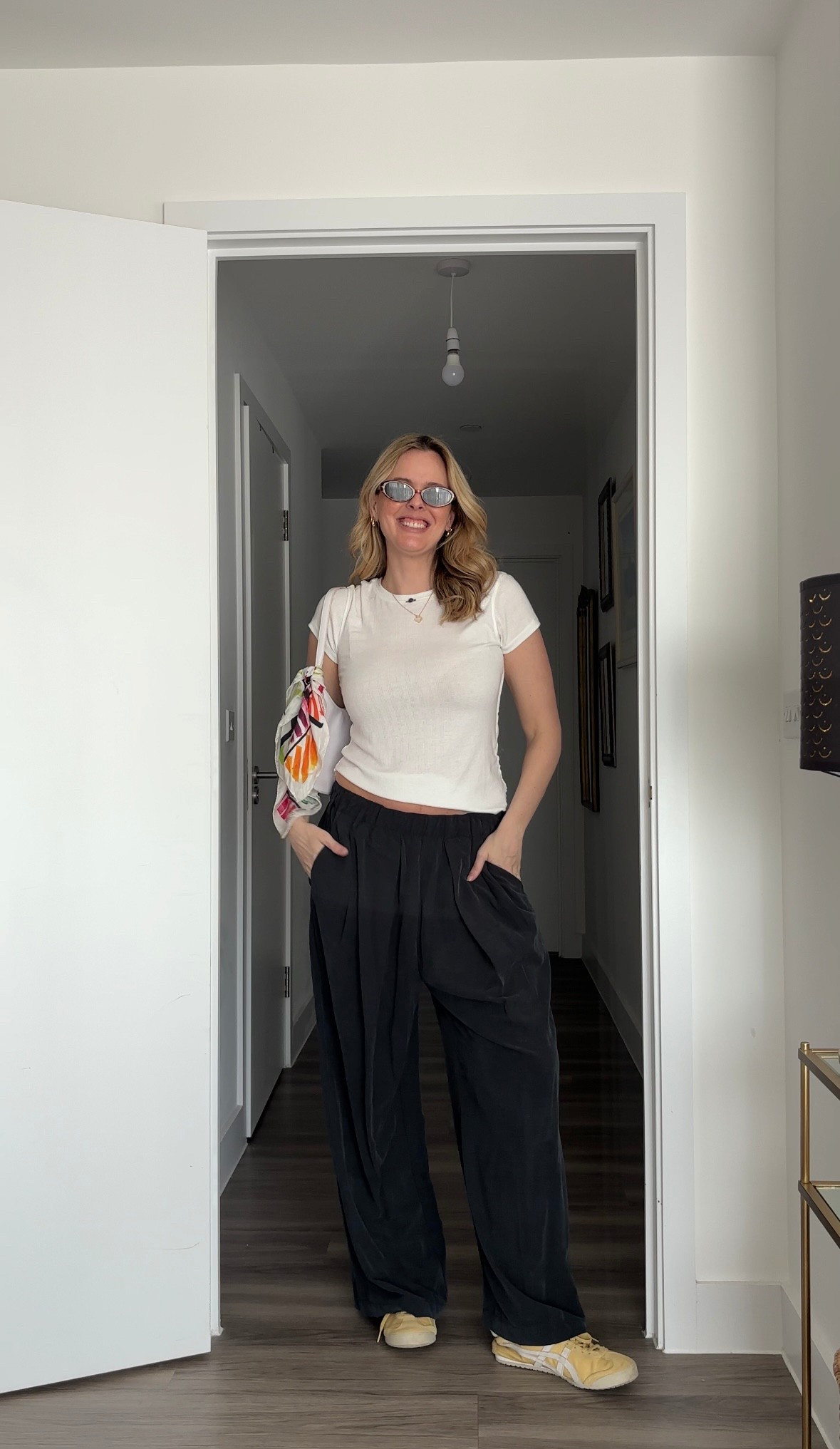 8 weeks postpartum outfit! Still rocking the pants I wore during my pregnancy. I got a size Medium and they worked up until I was 30 weeks. Shirt is a size Large 

#LTKstyletip #LTKspring #LTKmaternity