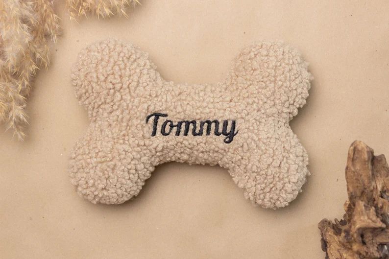 Personalized Dog Bone Toy With Squeaker Cute Dog Toy - Etsy | Etsy (US)
