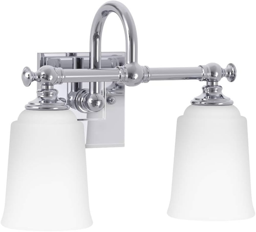 PHVL2122PC Park Harbor PHVL2122 Antonia 2 Light 13-1/4" Wide Bathroom Vanity Light with Frosted G... | Amazon (US)