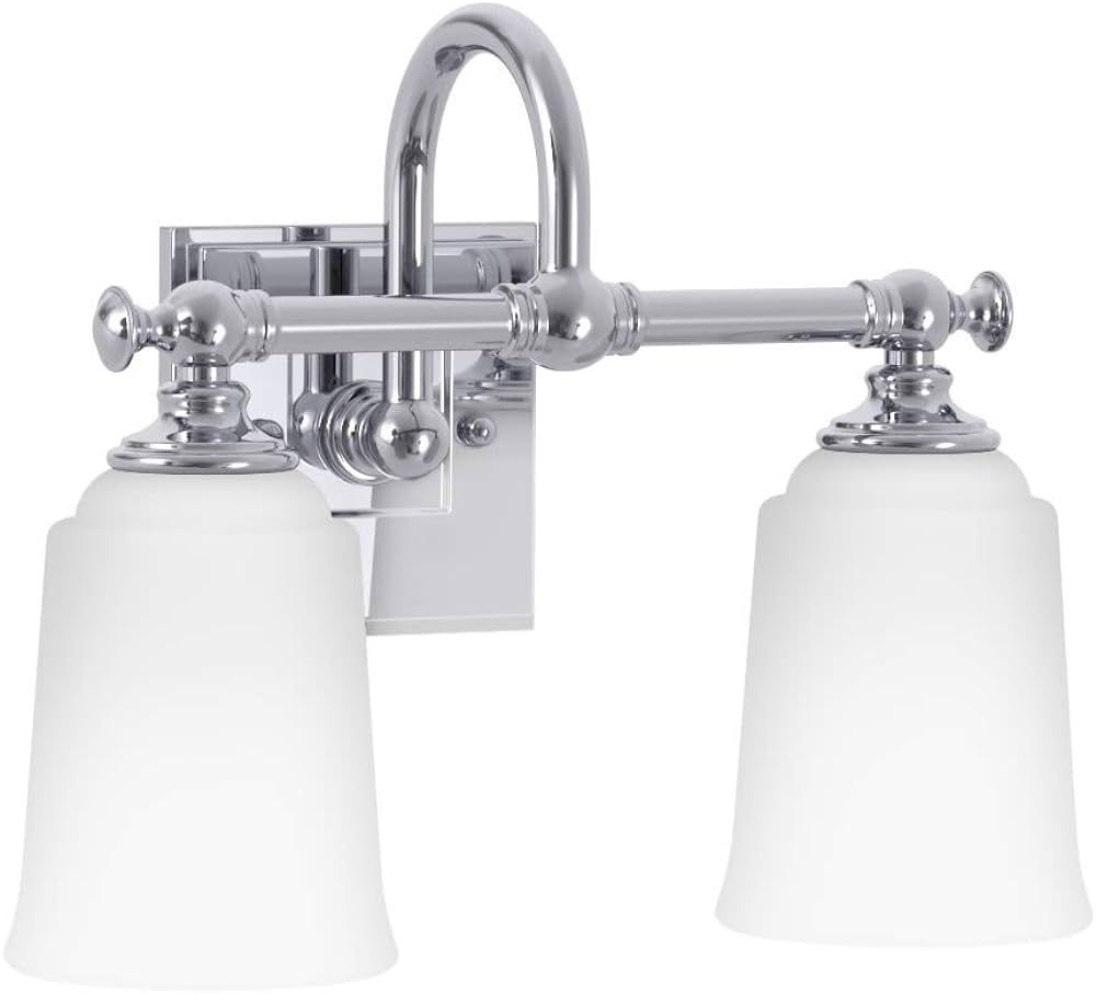 PHVL2122PC Park Harbor PHVL2122 Antonia 2 Light 13-1/4" Wide Bathroom Vanity Light with Frosted G... | Amazon (US)