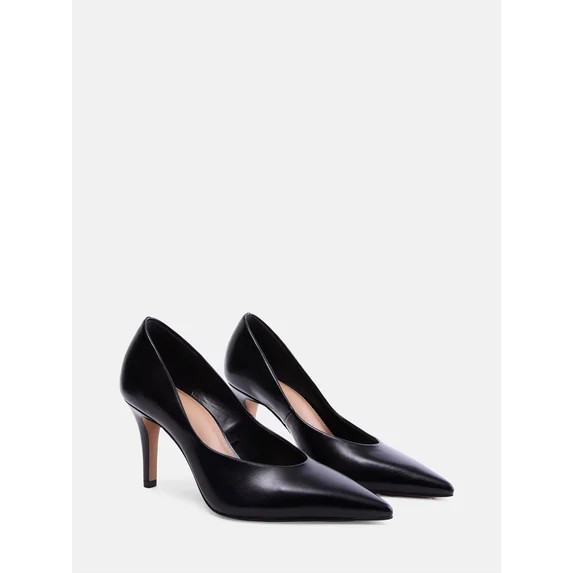 Free Assembly Women's Faux Leather Pointed Toe Pumps | Walmart (US)