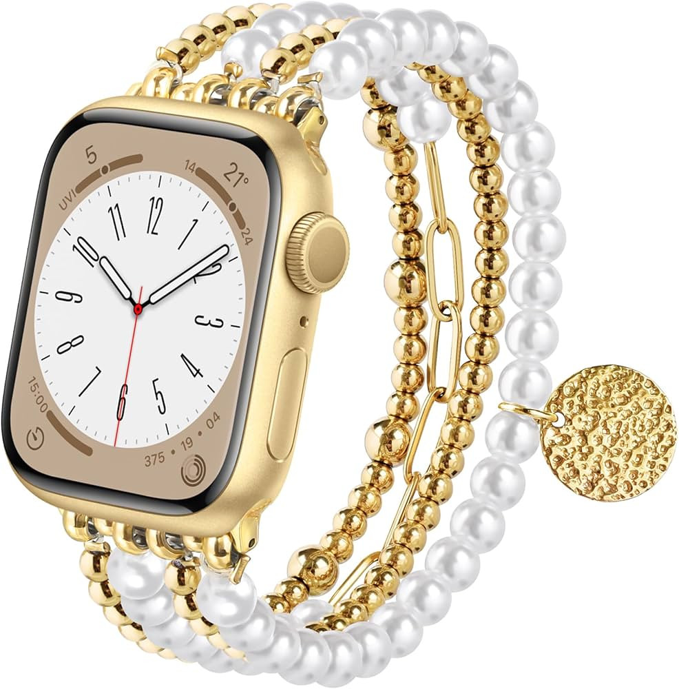 CAGOS Bracelet Compatible with Apple Watch Band 38mm 40mm 41mm 42mm(Series 10) Women, Stretchy Be... | Amazon (US)