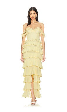 MAJORELLE Avalee Gown in Baby Yellow from Revolve.com | Revolve Clothing (Global)