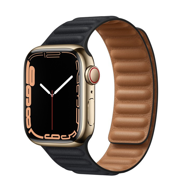 Gold Stainless Steel Case with Leather Link | Apple (US)