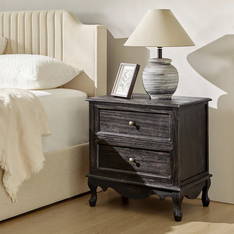 Lundgren 24'' Tall 2 - Drawer Nightstand | Wayfair North America