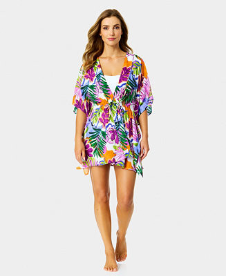 Anne ColeWomen's Printed Tie Front Kaftan | Macy's