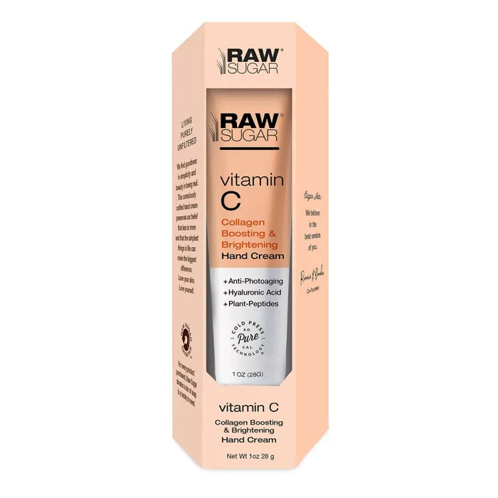 Raw Sugar Vitamin C Collagen Boosting & Brightening Hand Cream - 1oz | Target