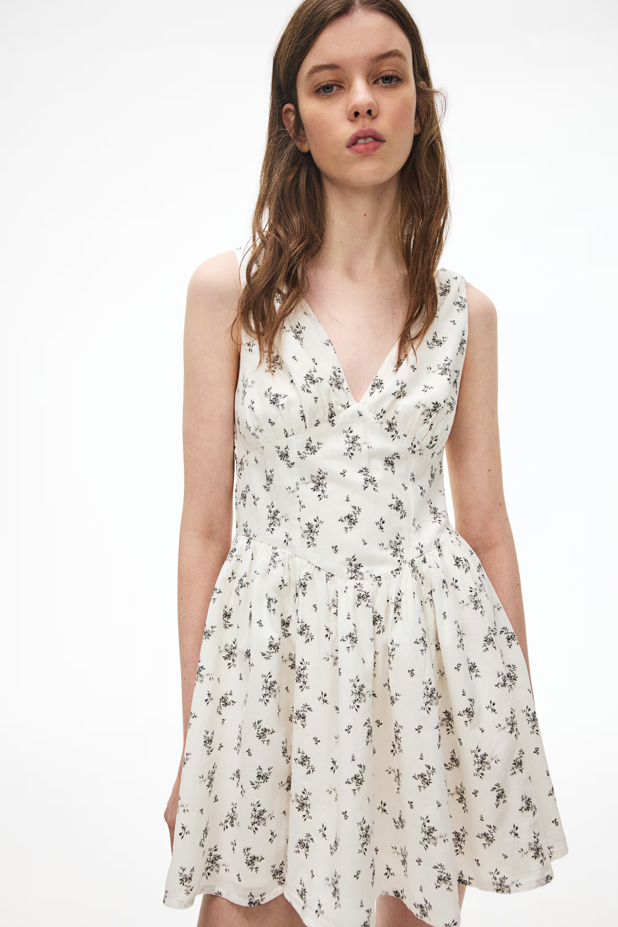 Cotton Dress with Flared Skirt | H&M (US + CA)