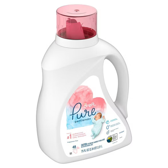 Dreft Pure Gentleness Fragrance Free Baby Liquid Laundry Detergent - 75 fl oz | Target
