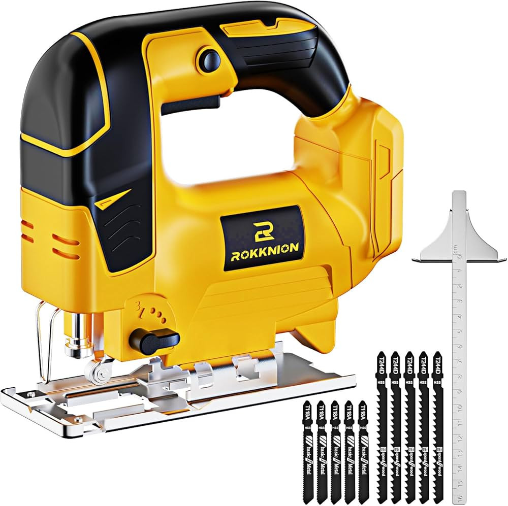 Cordless Jig Saw Compatible with Dewalt 20V Battery, Brushless Jig Saw with 10pcs Blades, 4 Orbit... | Amazon (US)