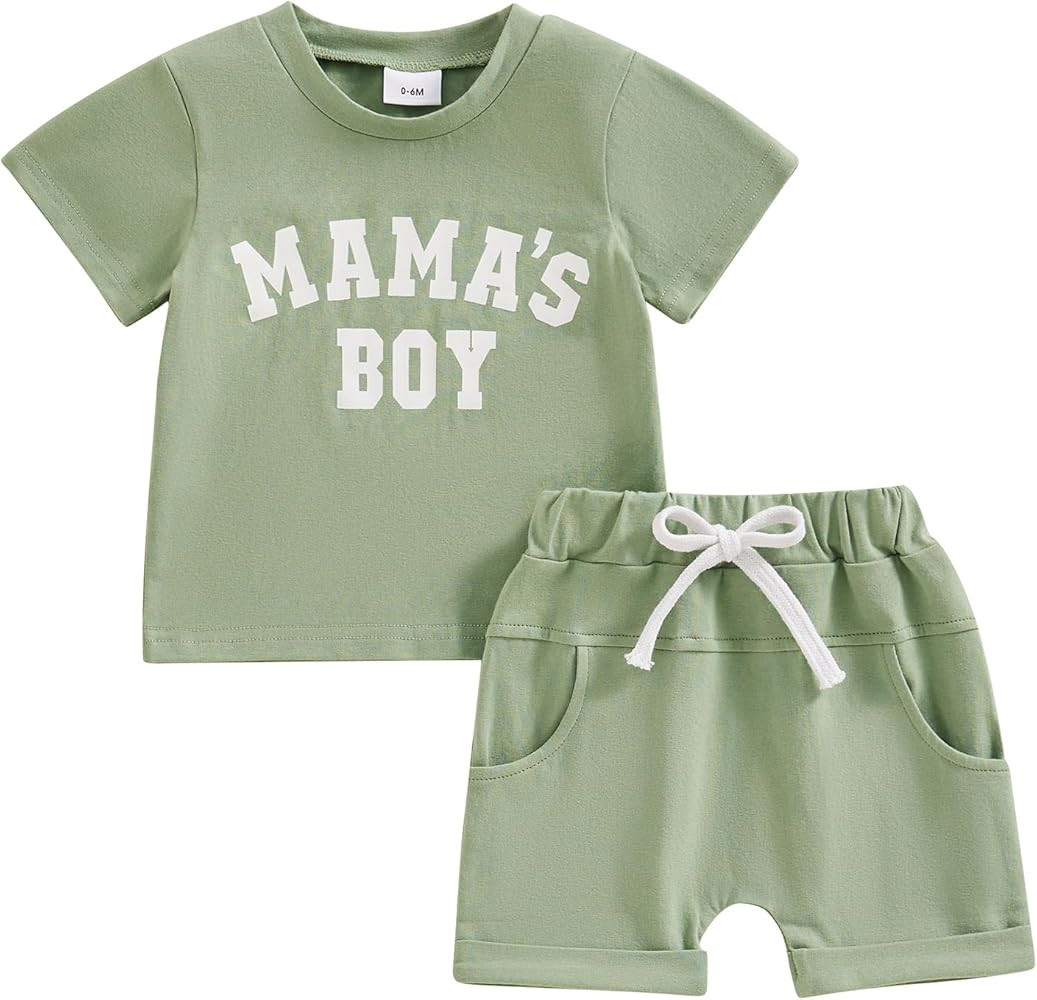Toddler Baby Boy Summer Clothes Mamas Little Boy Short Sleeve T Shirt Tops Infant Rolled Stretch ... | Amazon (US)