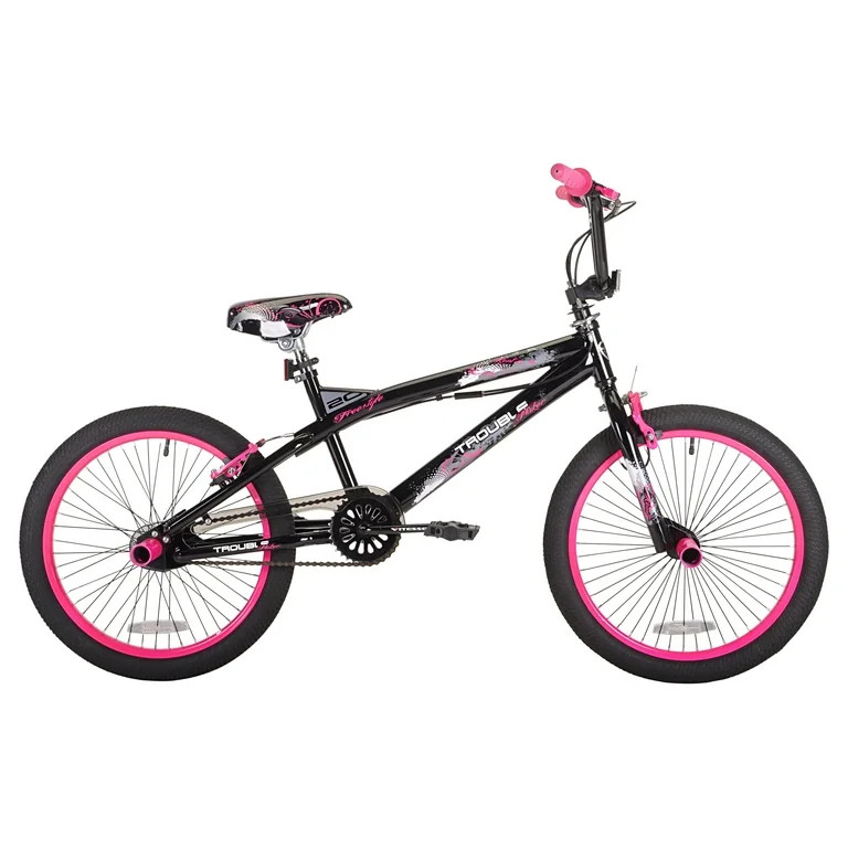 Kent 20" Girls', Trouble BMX Bike, Black/Pink | Walmart (US)